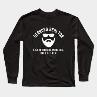 Bearded Realtor Definition Funny Male Real Estate Agent Long Sleeve T-Shirt